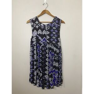 Free People Take Me To Thailand Dress Women XS Aztec Print Sleeveless Casual EUC